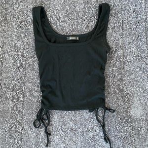Missguided Side Tie Scoop Neck Tank Top Black